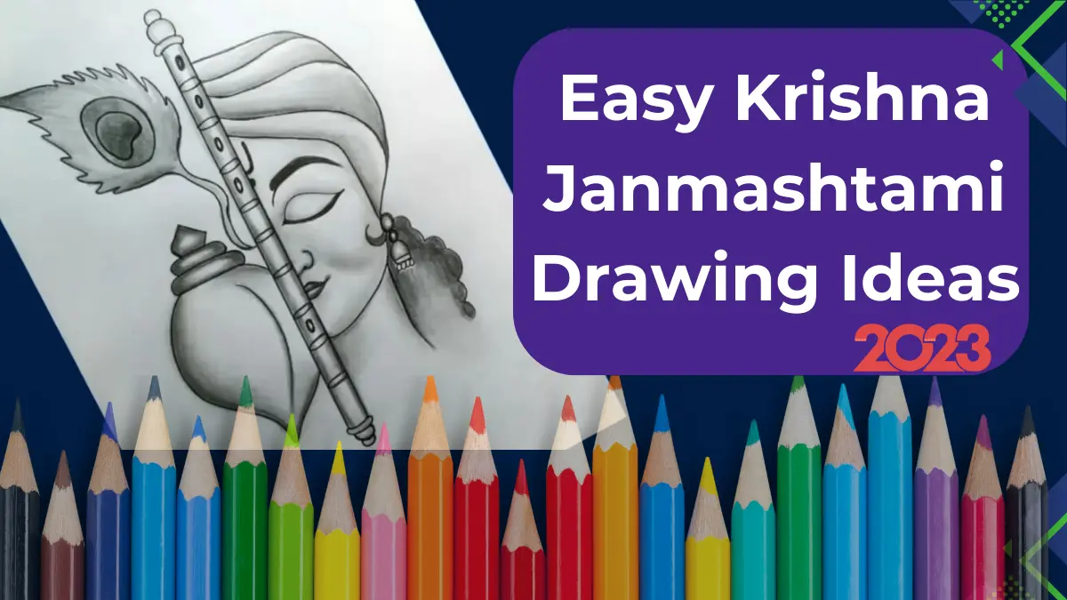 Colorful & Pencil Shri Krishna Janmashtami Drawing in 2023-saigonsouth.com.vn