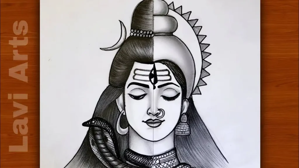 Mahashivratri Shankar and Parvati Drawing