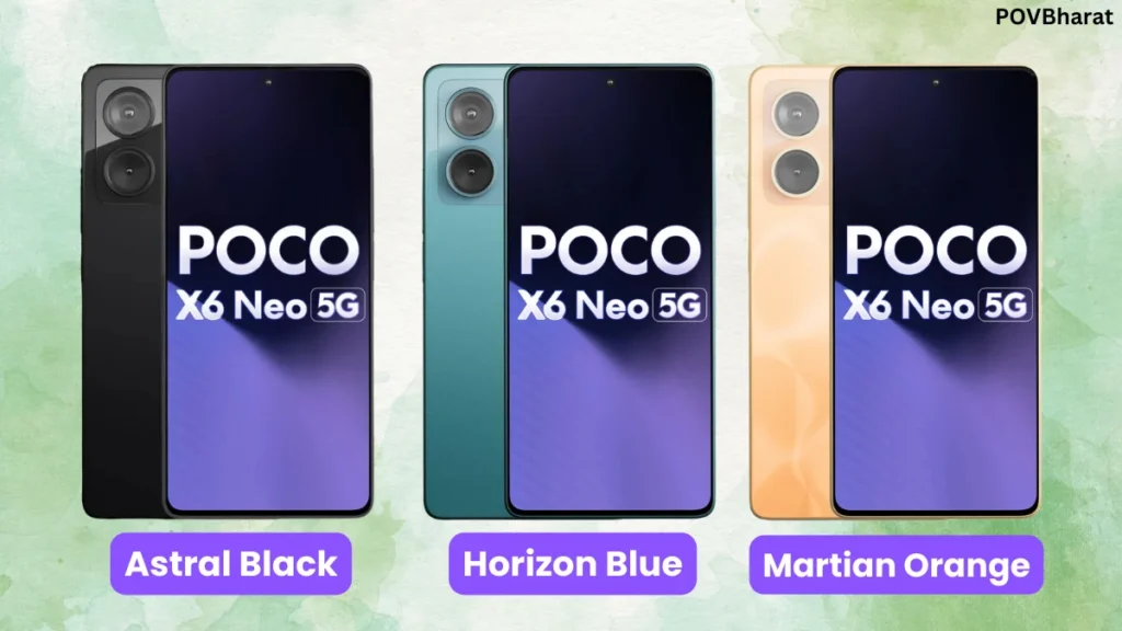 Multiple colour varient of POCO X6 Neo 5G